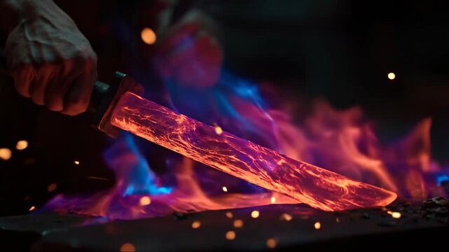 AI Empowered Micro Jobs: Forging a Fiery Blade with Artistic Craftsmanship and Intense Precision