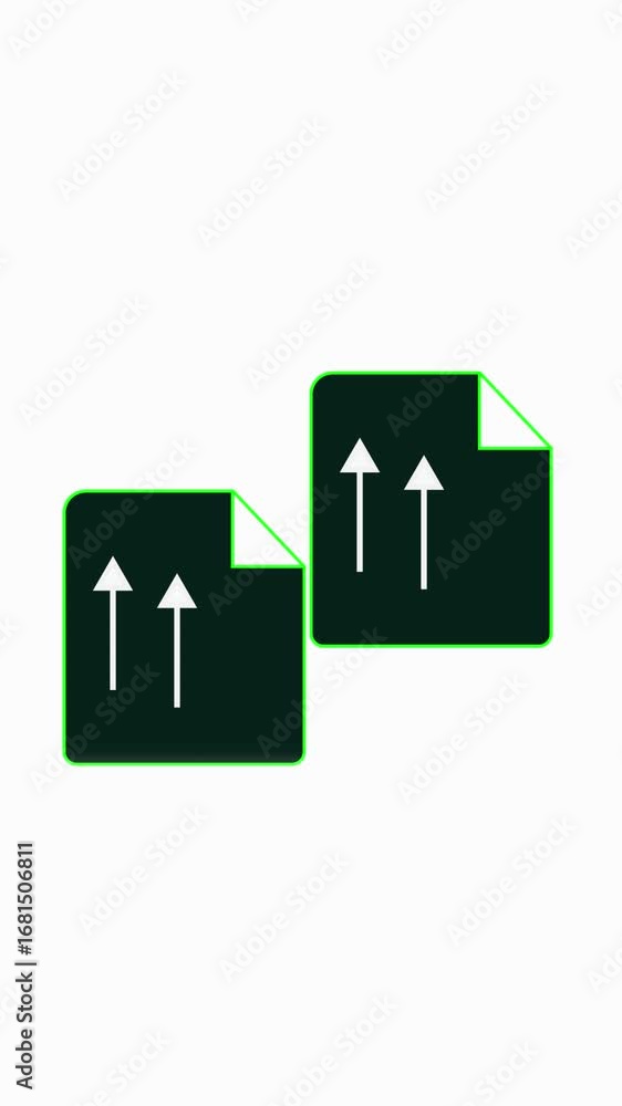 Poster modern upload animation representing cloud data transfer and storage. digital file upload and data t