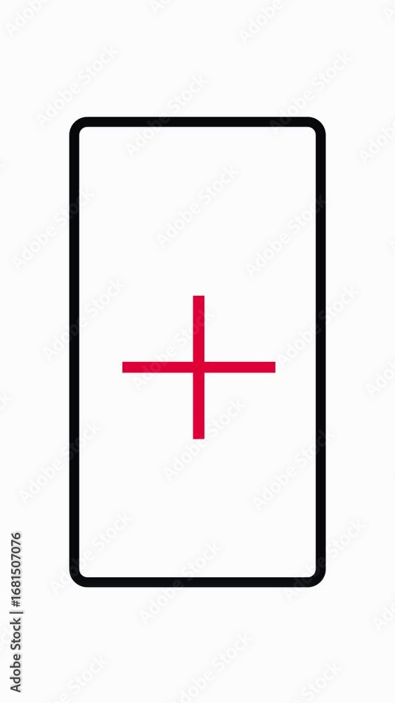 Aufkleber vertical video showing plus sign inside rectangular frame with simple animation. abstract minimalist