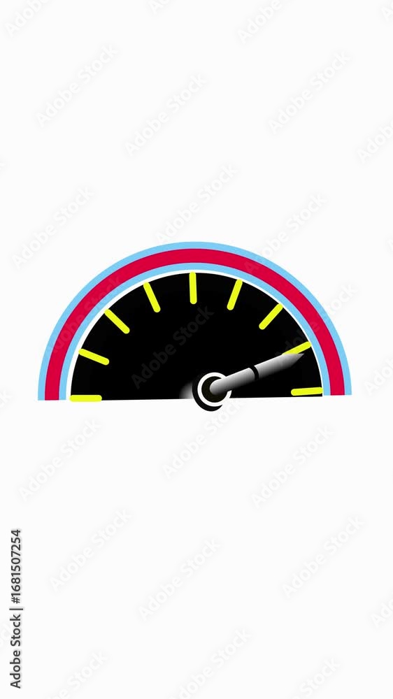Poster simple speedometer digital illustration clean design vertical video. digital illustration of a styli