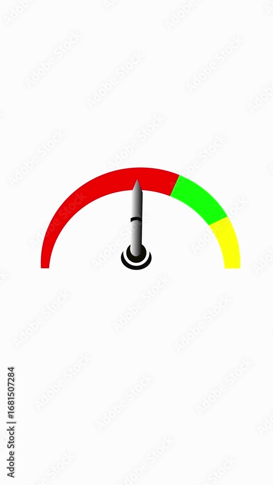 Aufkleber clean digital speedometer icon for user interface design vertical video. animated gauge with progres