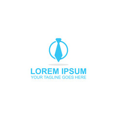 Professional Business Logo with Blue Tie Icon and Modern Typography