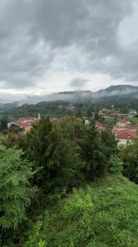 Panoramic View of the Small Italian Village Ferrera di Varese, Lombardy, Italy