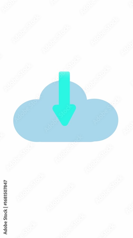 Poster modern cloud transfer animation with soft gradient and clean design vertical video. minimalist cloud