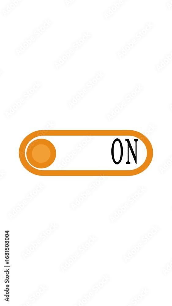Aufkleber vertical video orange toggle switch motion graphics for app interface. digital power activation oran