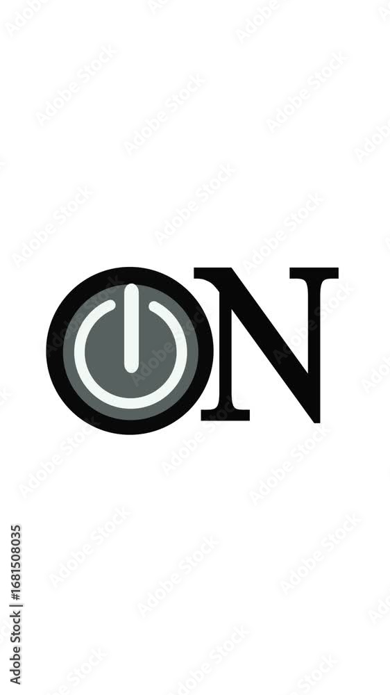 Aufkleber modern power on off switch graphic animation for technology concept vertical video. power button on 