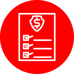 Premium Schedule Vector Line White Circle Red Icon Design