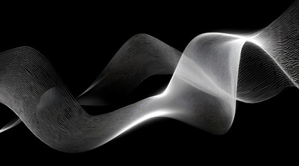 Abstract swirling lines of light against a black background
