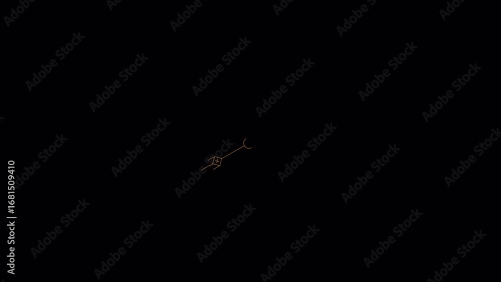 Poster dynamic abstract orange lines emerge and fade on dark minimalist background