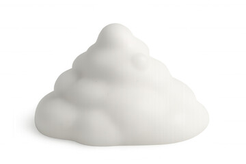 Shaving foam swirling into cloud-like pattern, transparent backdrop highlighting soft, airy texture of personal grooming product