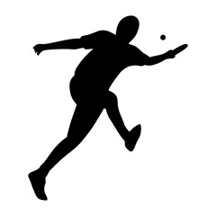 Hand drawn table tennis ping pong player silhouette illustration