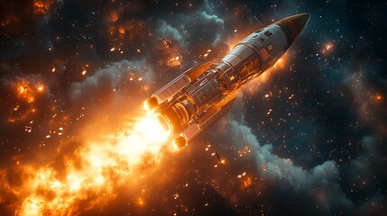 Rocket launch into space