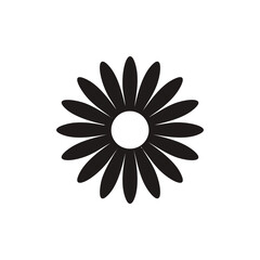 Black daisy flower silhouette petals