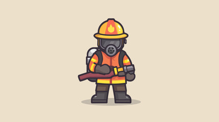 Fototapeta premium Firefighter cartoon character illustration design