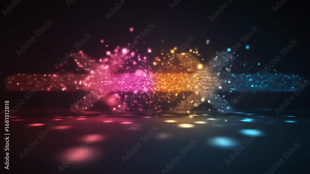 Aufkleber illuminated arrow animation facing each other with sparkling particles on dark background