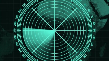 Abstract Radar Navigation is looking for objects. Searching process in futuristic interface Digital radar screen with targets on monitor in searching illustration.