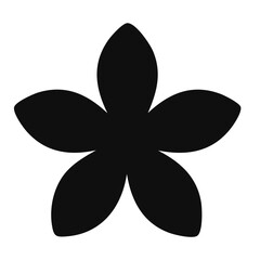 Black five petal flower silhouette white