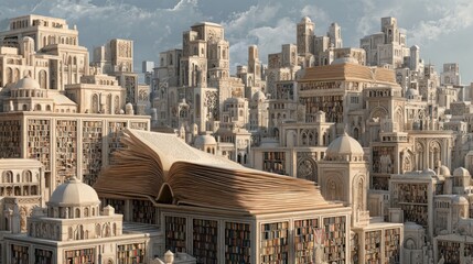 City of books, open book