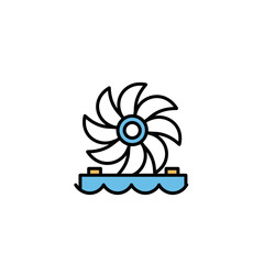 Obraz premium Hydro Turbine: A dynamic illustration of a hydro turbine, set against a simple, clean background, perfectly embodies the concept of sustainable power generation.