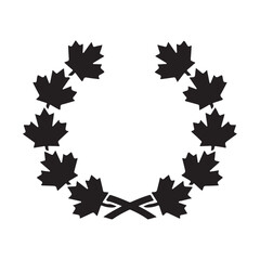 Black and White Maple Leaf Wreath Design
