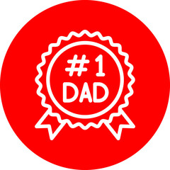 No  Dad Badge Vector Line White Circle Red Icon Design