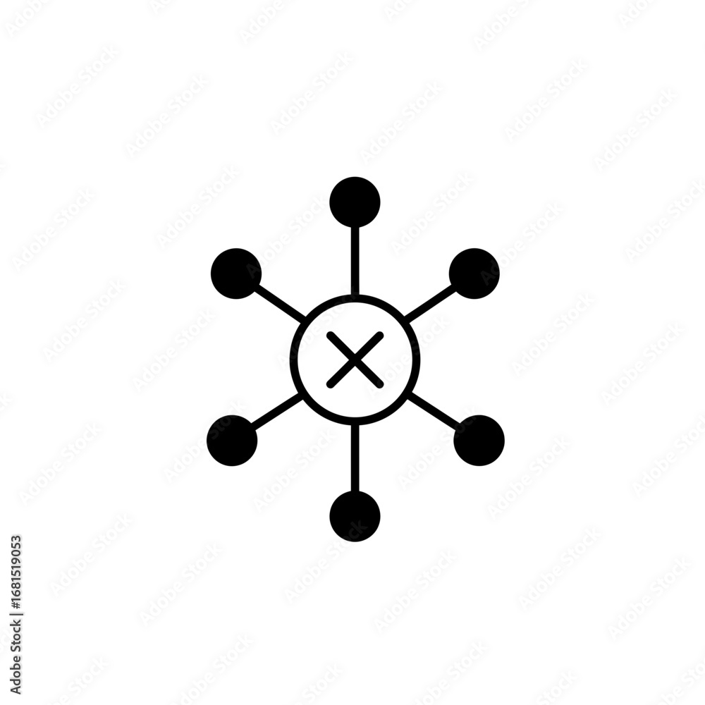 Fototapete network disconnection: a stark graphic representation of a network disconnection, symbolized by a ce