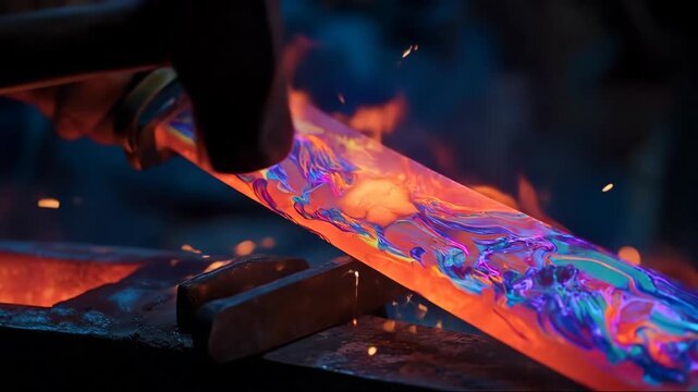 AI Empowered Micro Jobs: Precision Forging of Luminous Blades with Futuristic AI-Assisted Hammer Strikes