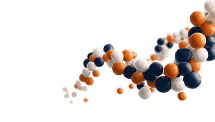 Abstract stream of colorful spheres