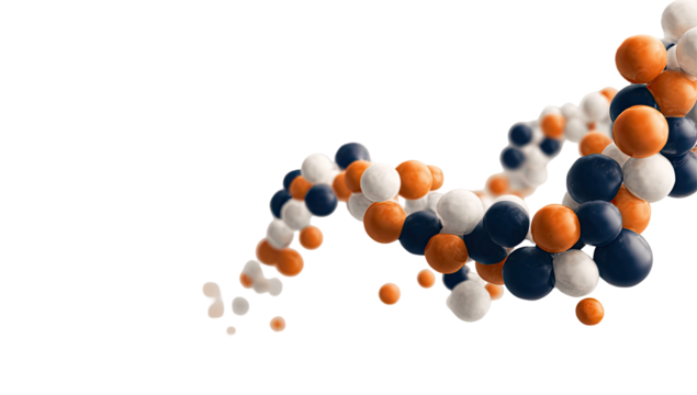 Abstract stream of colorful spheres