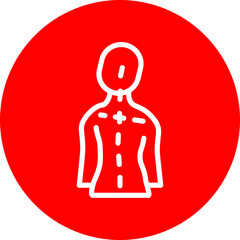 Body Alignment Vector Line White Circle Red Icon Design