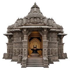 Obraz premium Intricate hindu temple architecture with shiva lingam isolated on transparent background