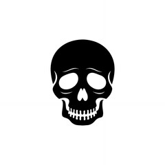 Fototapeta premium Silhouette Illustration of a Black Human Skull for Design Purposes