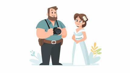Photographer and bride illustration