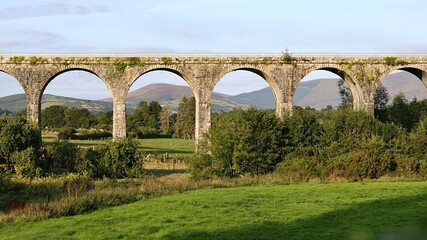 Railway viaduct built of stone in the town of Borris Co.Wexford.