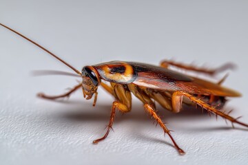 American Cockroach Crawling Macro Shot Eye Level Studio Lighting Pest Control Hygiene Concerns