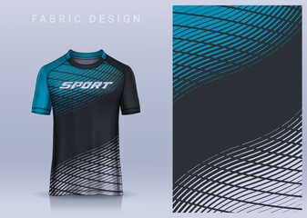 Fabric textile design for Sport t-shirt, Soccer jersey mockup for football club. uniform front view.	