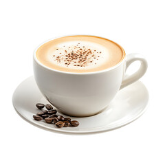 Fototapeta premium Savoring Frothy Espresso Delights in Cozy Interior
