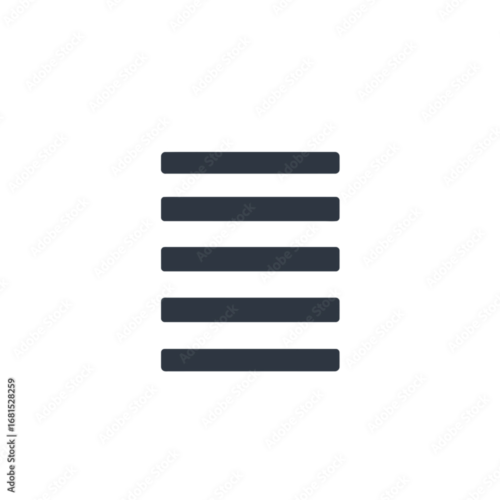 Poster simple menu icon: a minimalist icon showcasing a classic menu in a clean and uncluttered style.
