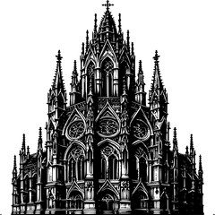 Fototapeta premium Majestic Architecture: A breathtaking depiction of an exquisitely designed structure showcasing intricate details of craftsmanship and spiritual essence.