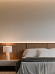 Modern Minimalist Japandi Bedroom Interior Frame Poster Mockup