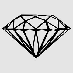 Diamond Retro Style Art, Diamond Logo Sign Isolated Graphic Idea Vector Art