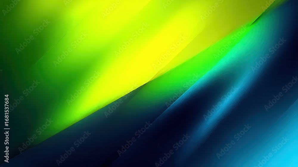 Poster abstract color gradient background with diagonal lines and smooth blends in green yellow and blue