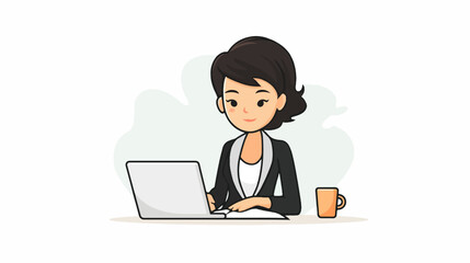 Woman working on laptop