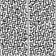 Black and white maze pattern seamless vector design for textile background and wallpaper abstract art 100