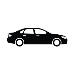 Fototapeta premium Vector illustration of black car silhouette, a simple and modern design
