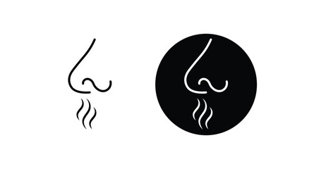 Smell Nose Icon – Stroke & Fill Silhouette Style