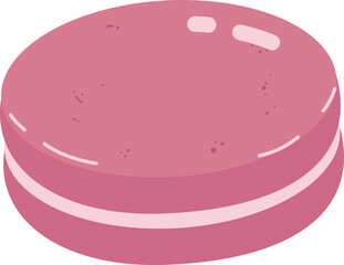 vector illustration of a pink macaroon minimalist style