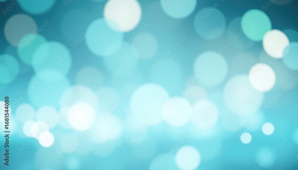 Aufkleber abstract light blue bokeh background with soft glowing circles and festive illumination effect creat