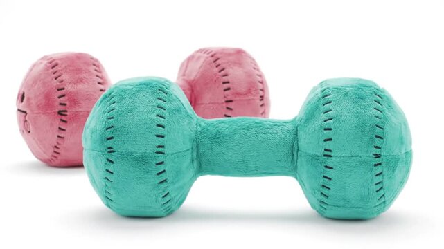 Plush dumbbell weights soft colorful and ready to play