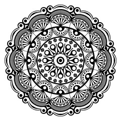 Decorative mandala drawing detailed floral circular ornament design vector illustration